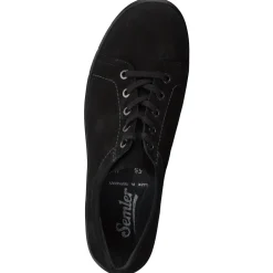 Semler – Schnürschuhe aus Veloursleder schwarz