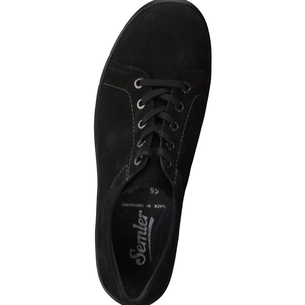 Semler – Schnürschuhe aus Veloursleder schwarz