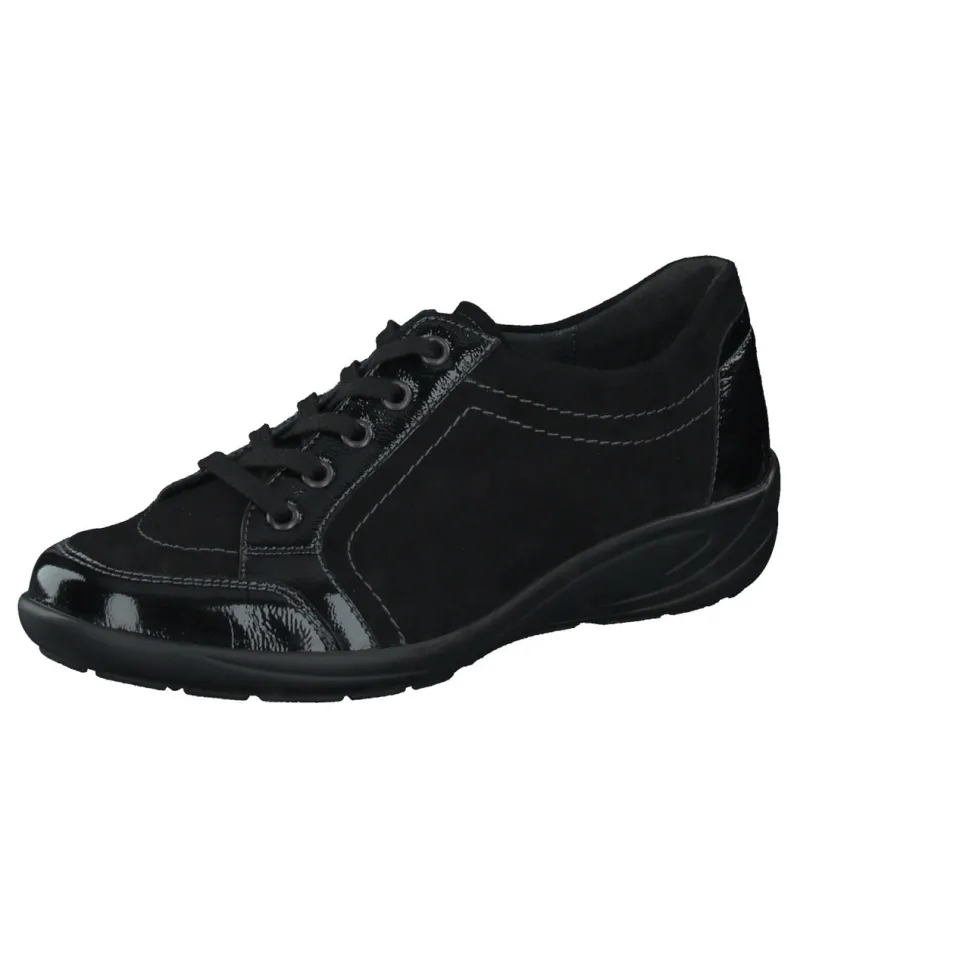 Semler – Schnürschuhe aus Veloursleder Schwarz