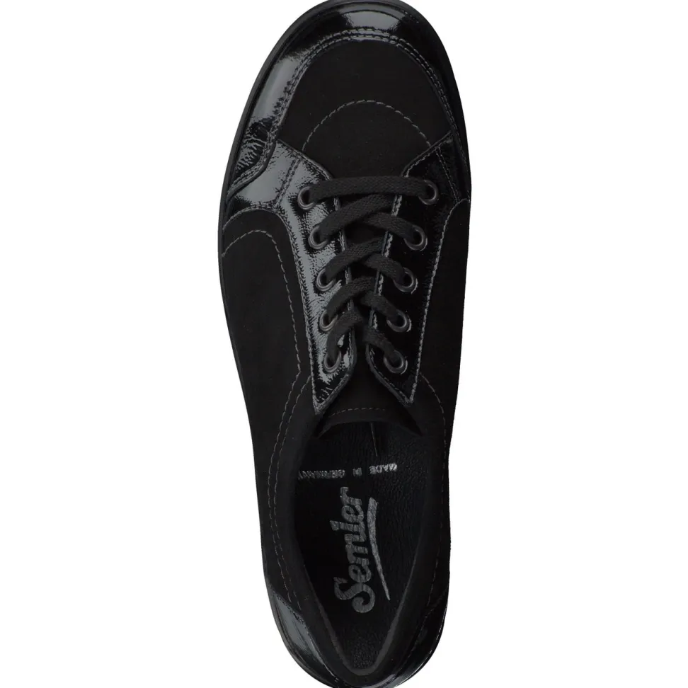 Semler – Schnürschuhe aus Veloursleder Schwarz