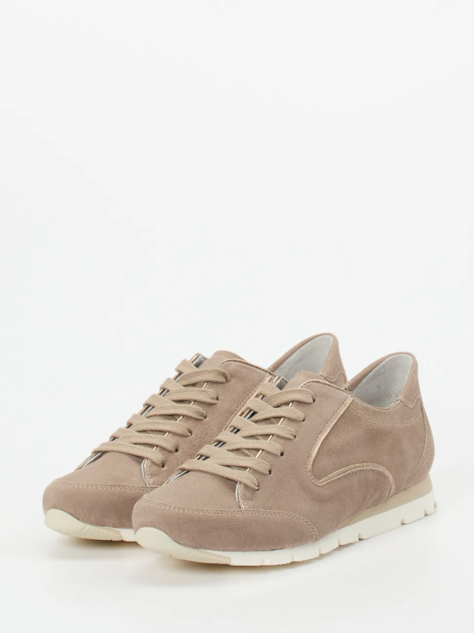 Semler – Schnürsneaker aus Veloursleder in Taupe