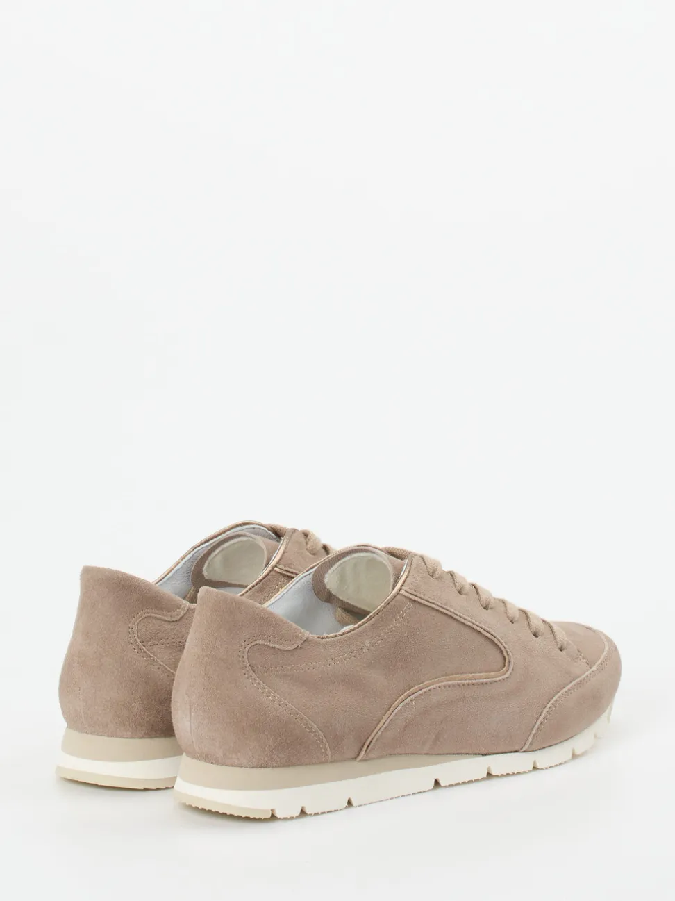 Semler – Schnürsneaker aus Veloursleder in Taupe