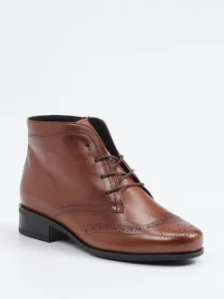 Semler – Schnürstiefelette aus Kalbleder mittelbraun
