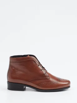 Semler – Schnürstiefelette aus Kalbleder mittelbraun