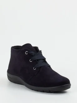 Semler – Schnürstiefelette aus Veloursleder blau