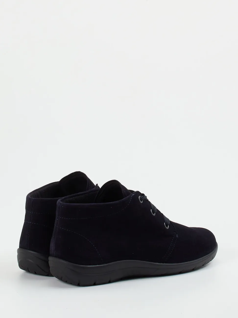 Semler – Schnürstiefelette aus Veloursleder blau