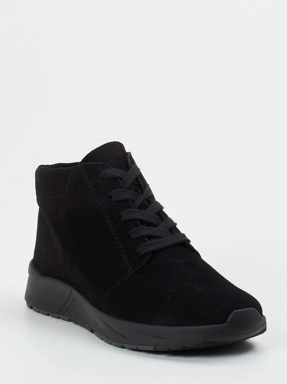 Semler – Schnürstiefelette aus Veloursleder schwarz