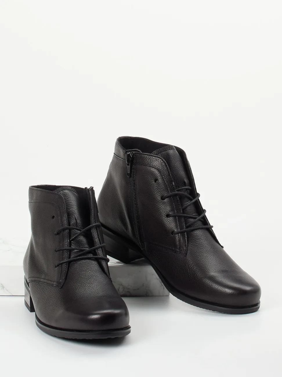Semler – Schnürstiefelette aus Kalbleder schwarz