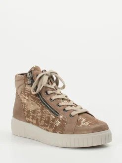 Semler – Schnürstiefelette aus Leder mit Logoprint