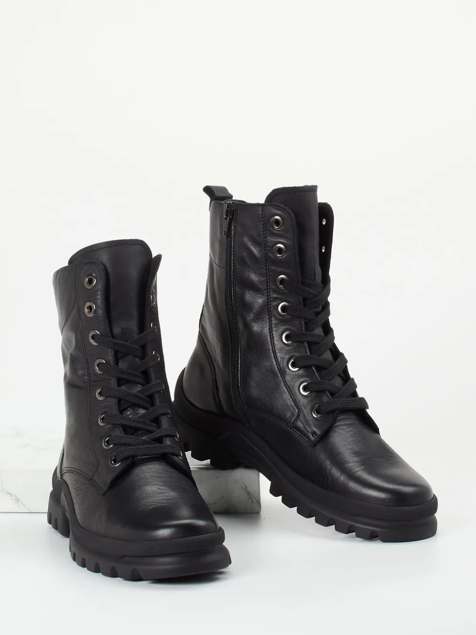 Semler – Schnürstiefelette aus Kalbleder schwarz