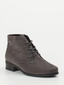 Semler – Schnürstiefeletten aus Nubukleder grau