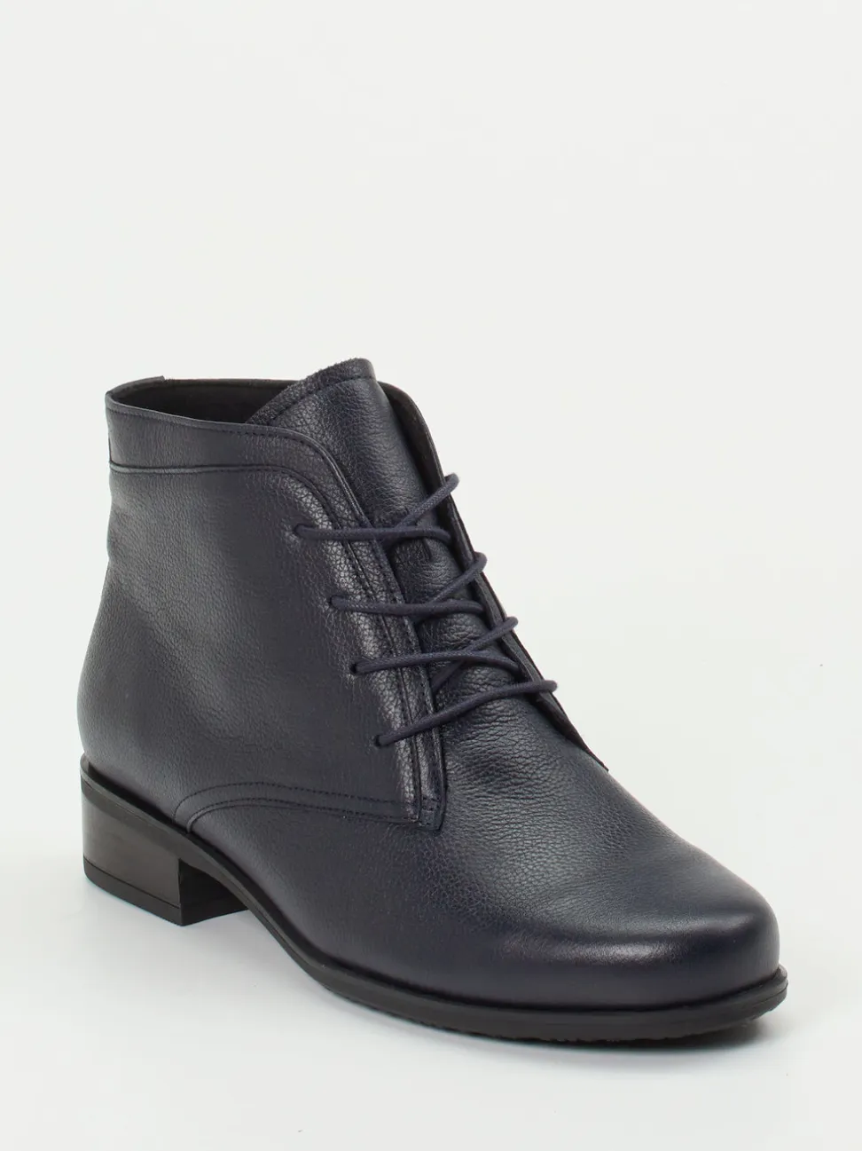 Semler – Schnürstiefeletten aus Kalbleder Dunkelblau
