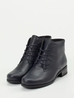 Semler – Schnürstiefeletten aus Kalbleder Dunkelblau