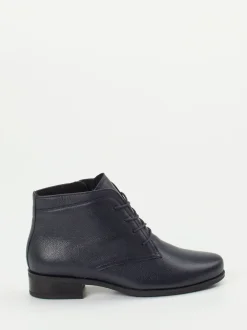 Semler – Schnürstiefeletten aus Kalbleder Dunkelblau