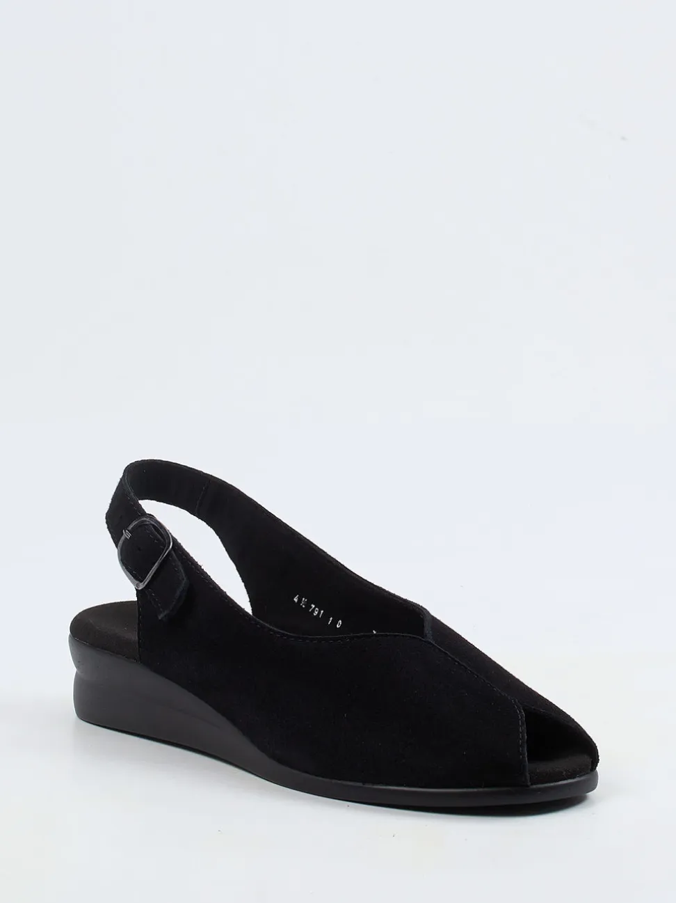 Semler – Slingback-Sandale aus Veloursleder schwarz