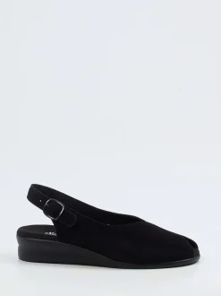 Semler – Slingback-Sandale aus Veloursleder schwarz