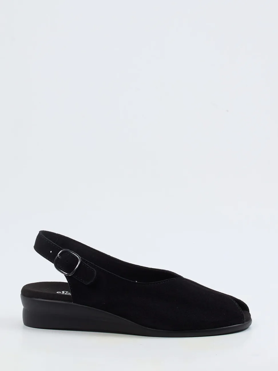 Semler – Slingback-Sandale aus Veloursleder schwarz