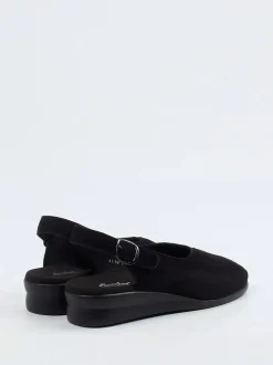 Semler – Slingback-Sandale aus Veloursleder schwarz