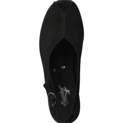 Semler – Slingback-Sandale aus Veloursleder schwarz