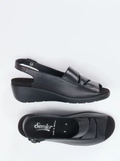 Semler – Slingback-Sandalen aus Kalbleder Schwarz