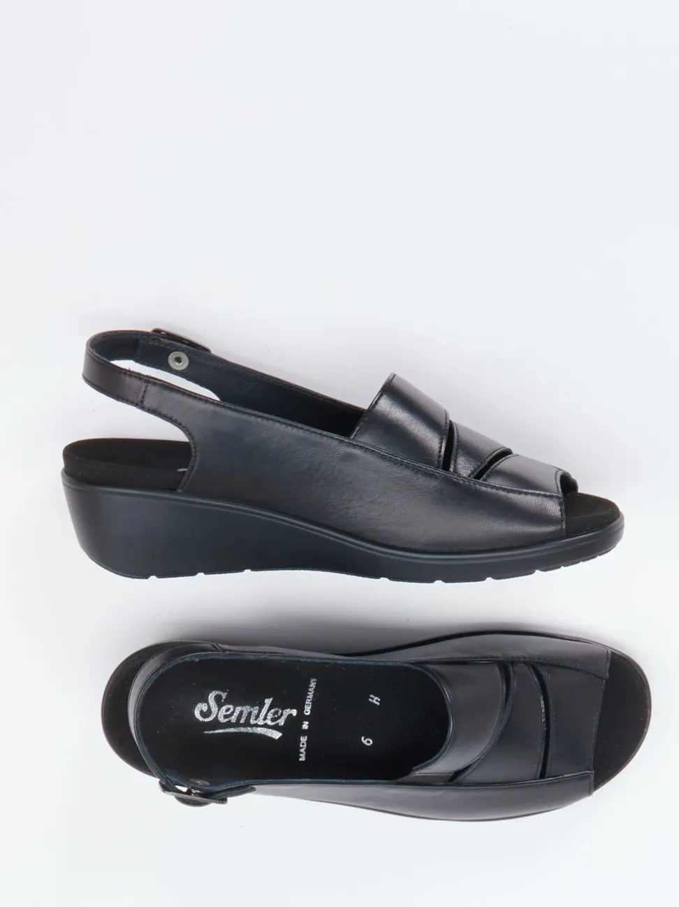 Semler – Slingback-Sandalen aus Kalbleder Schwarz
