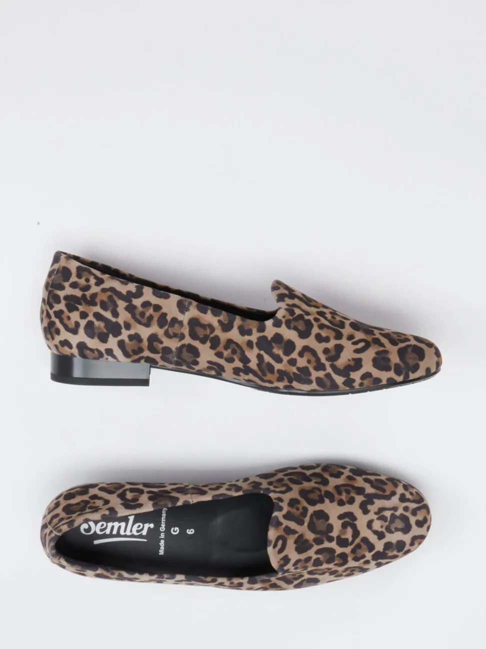 Semler – Slipper aus Leder mit Leoprint