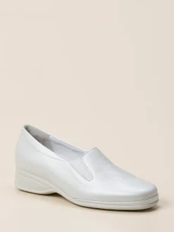 Semler – Slipper aus Metallicleder in Weiß