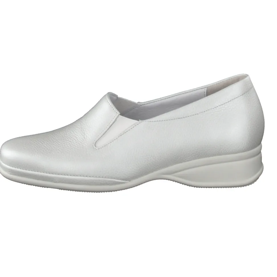 Semler – Slipper aus Metallicleder in Weiß