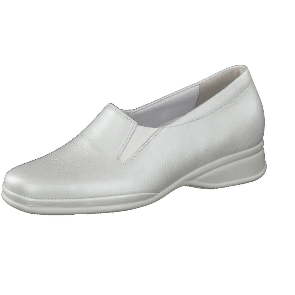 Semler – Slipper aus Metallicleder in Weiß