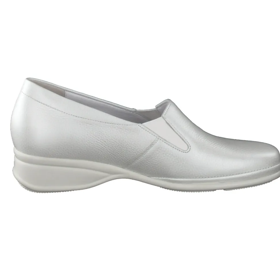 Semler – Slipper aus Metallicleder in Weiß
