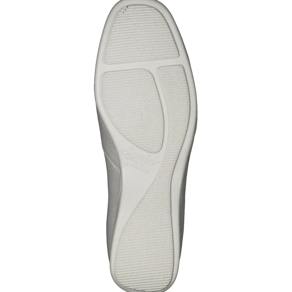 Semler – Slipper aus Metallicleder in Weiß