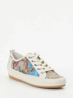 Semler – Sneaker aus geprägtem Leder mit Kartenprint