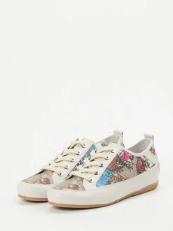 Semler – Sneaker aus geprägtem Leder mit Kartenprint