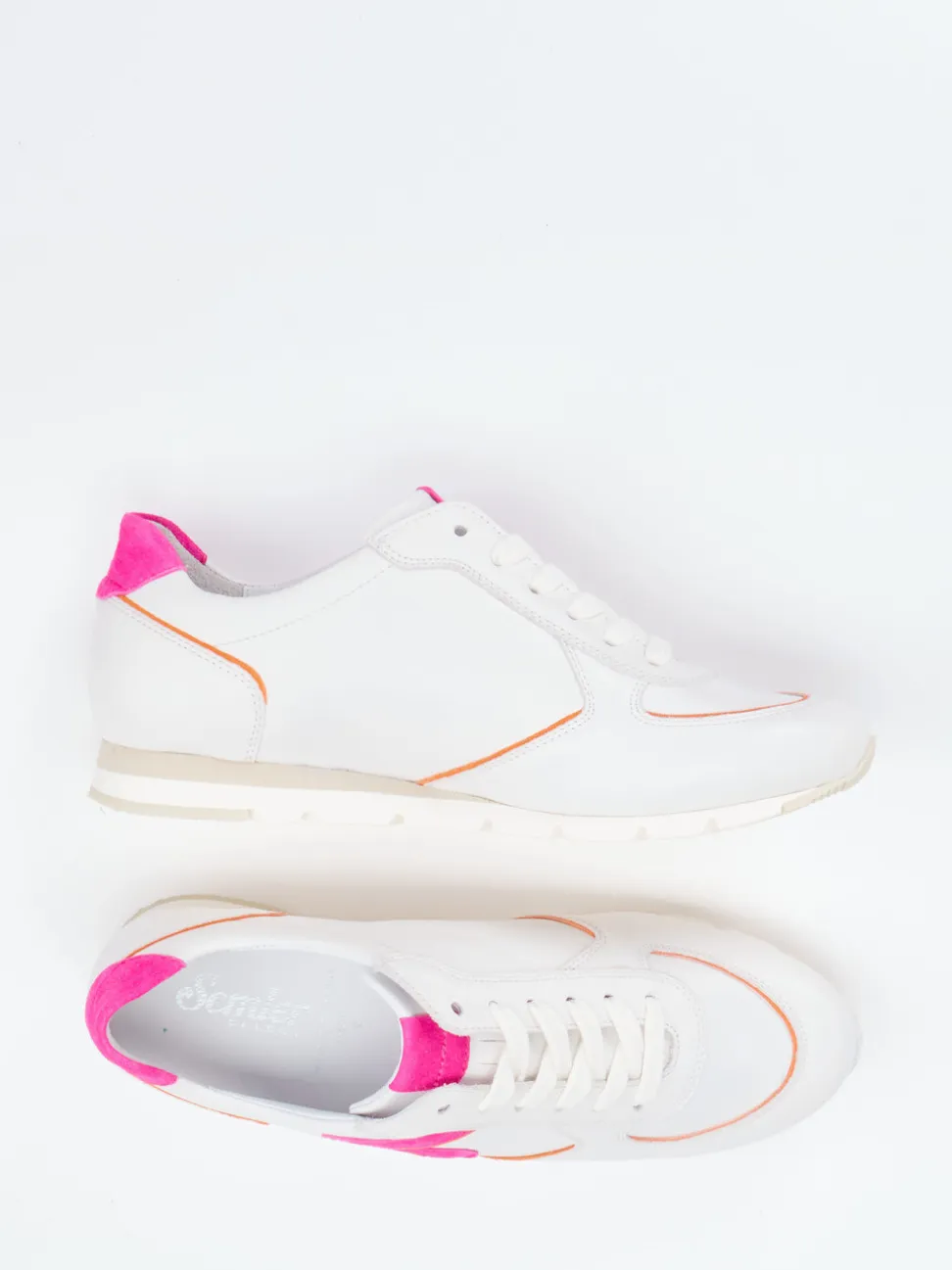 Semler – Sneaker aus Kalb- und Veloursleder Offwhite