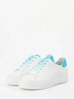 Semler – Sneaker aus Kalbleder mit Himmelblau-Akzent
