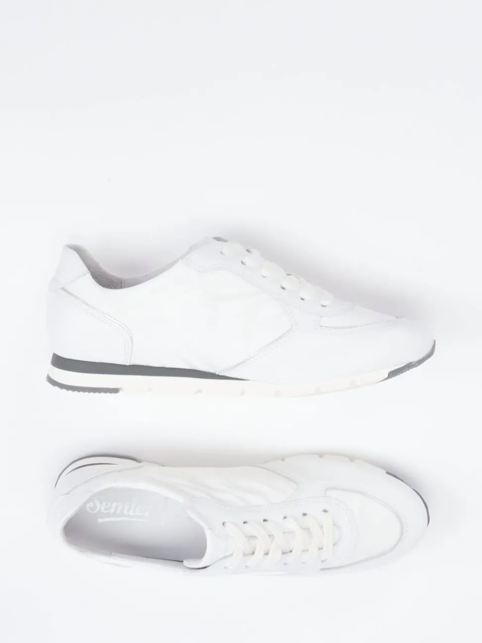 Semler – Sneaker aus Kalbleder und Nylon Offwhite