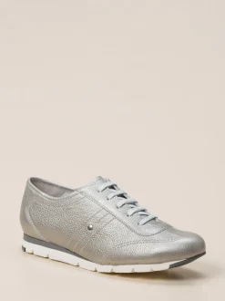 Semler – Sneaker aus Kalbleder silberfarben