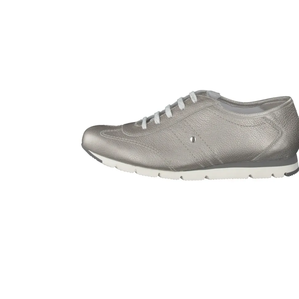 Semler – Sneaker aus Kalbleder silberfarben