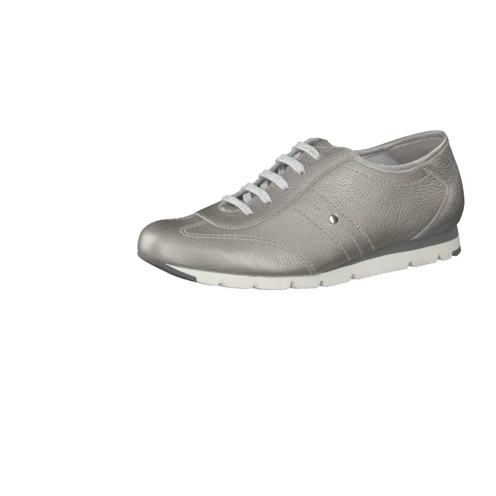 Semler – Sneaker aus Kalbleder silberfarben