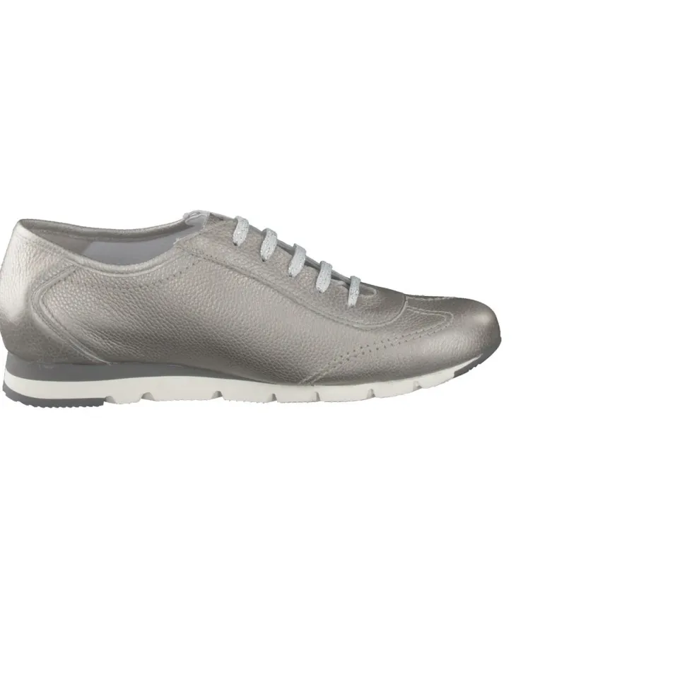 Semler – Sneaker aus Kalbleder silberfarben