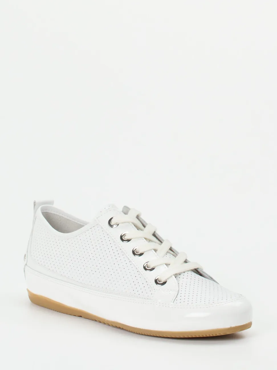 Semler – Sneaker aus Kalbleder und Lackleder Weiß