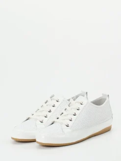 Semler – Sneaker aus Kalbleder und Lackleder Weiß