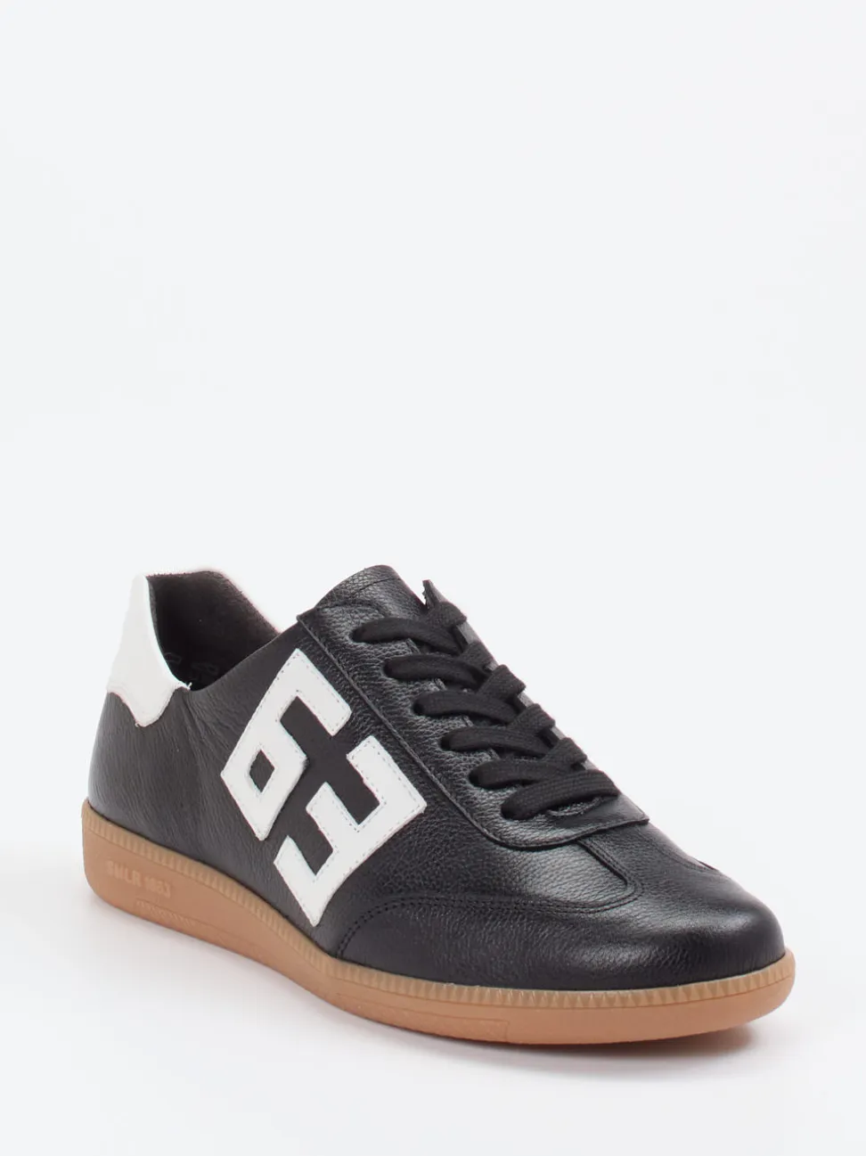 Semler – Sneaker aus Kalbleder Schwarz-Weiß