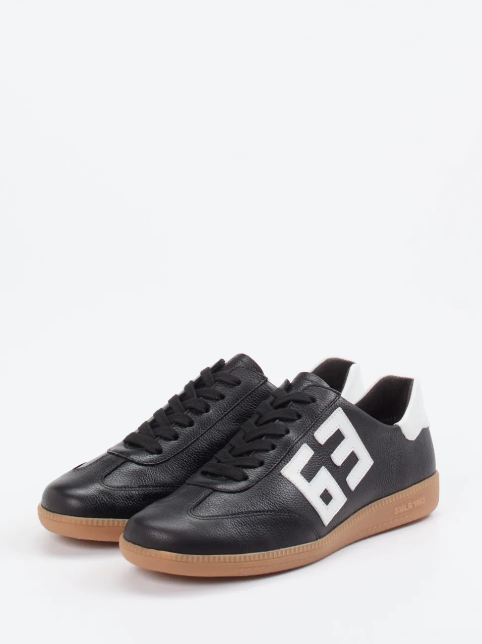 Semler – Sneaker aus Kalbleder Schwarz-Weiß