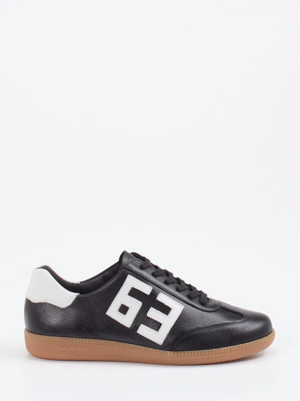 Semler – Sneaker aus Kalbleder Schwarz-Weiß