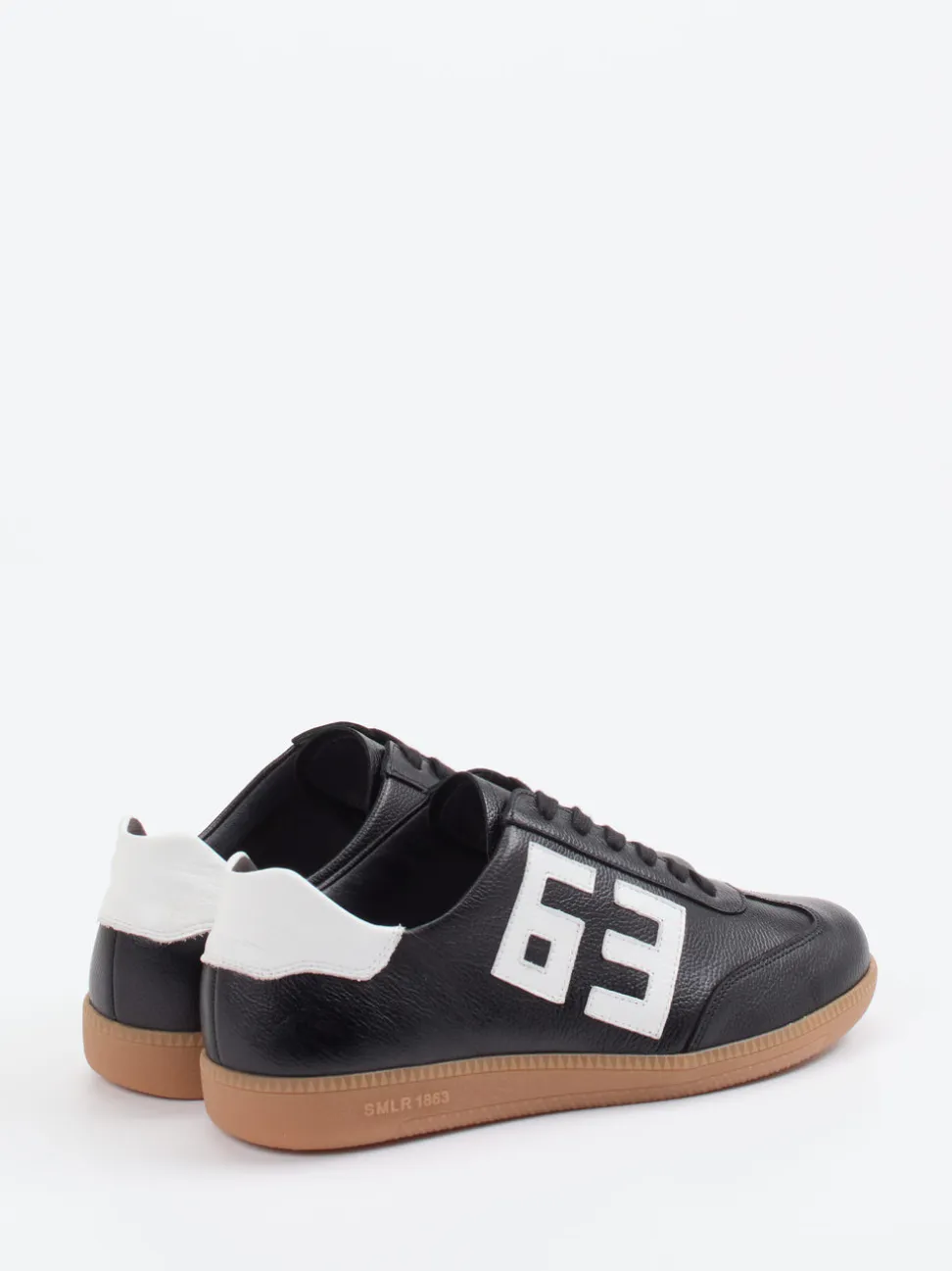 Semler – Sneaker aus Kalbleder Schwarz-Weiß