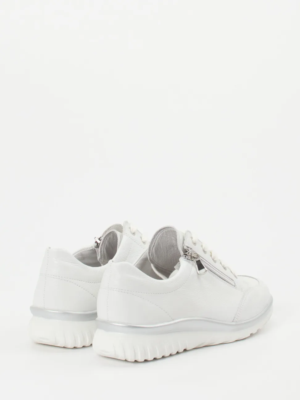 Semler – Sneaker aus Kalbleder weiß genarbt
