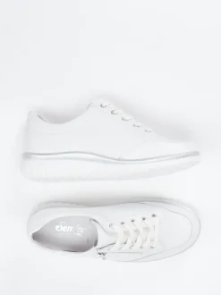 Semler – Sneaker aus Kalbleder weiß genarbt
