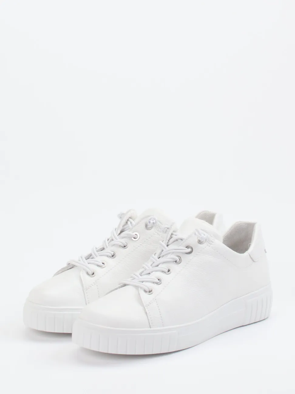 Semler – Sneaker aus Kalbleder weiß genarbt