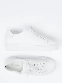 Semler – Sneaker aus Kalbleder weiß genarbt